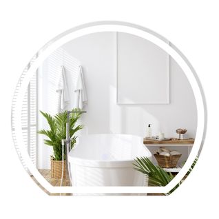 Miroir LED 60 X 54 Cm Mural Avec Lumières à Intensité Variable à 3 Couleurs Sans Cadre