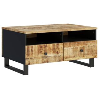 Table Basse - Table De Salon 80x54x40 Cm Bois De Manguier Solide Et D'ingénierie