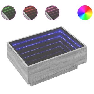 Table Basse - Table De Salon Avec LED Sonoma Gris 70x50x30 Cm Bois D'ingénierie Z467