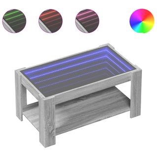 Table Basse - Table De Salon Avec LED Sonoma Gris 93x53x45 Cm Bois D'ingénierie Z469
