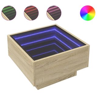 Table Basse - Table De Salon Avec LED Chêne Sonoma 50x50x30 Cm Bois D'ingénierie Z343