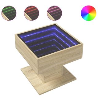 Table Basse - Table De Salon Avec LED Chêne Sonoma 50x50x45 Cm Bois D'ingénierie Z344