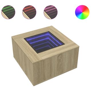 Table Basse - Table De Salon Avec LED Chêne Sonoma 60x60x40 Cm Bois D'ingénierie Z347