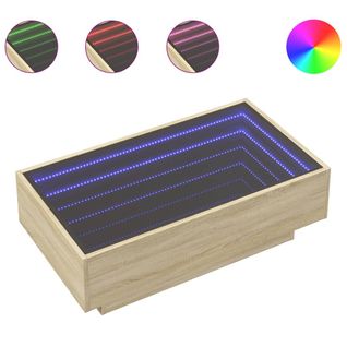 Table Basse - Table De Salon Avec LED Chêne Sonoma 90x50x30 Cm Bois D'ingénierie Z350