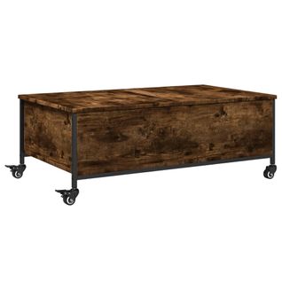Table Basse - Table De Salon Avec Roulettes Chêne Fumé Bois D'ingénierie Z555