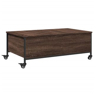 Table Basse - Table De Salon Avec Roulettes Chêne Marron Bois D'ingénierie Z556