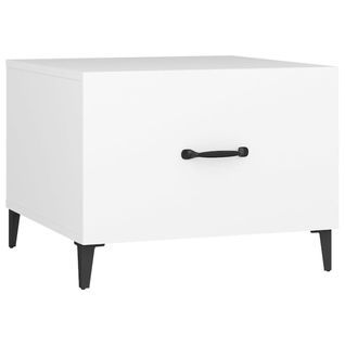 Table Basse - Table De Salon Avec Pieds En Métal Blanc 50x50x40 Cm
