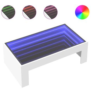 Table Basse - Table De Salon Avec LED Infini Blanc 90x50x30 Cm Z370