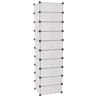 Range-chaussures, Étagère à Chaussures Avec 10 Compartiments Blanc E94