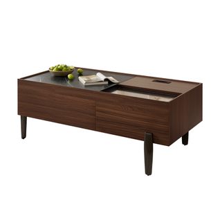 Table Basse Table De Salon - 105x50x41.5cm Marron,gris Foncé Mdf