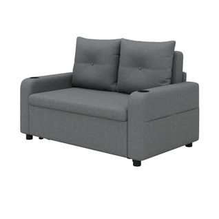 Canapé-lit à 2 Places, Canapé Convertible Avec Porte-gobelet Prise USB Moderne 131x81x94cm Gris