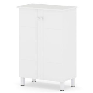 Meuble à Chaussures - Armoire à Chaussures à 4 Niveaux Avec 2 Portes 60 X 33,5 X 90 Cm Blanc