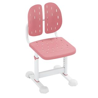 Chaise De Bureau Pour Enfant Hauteur Réglable Avec Double Dossier Assise Respirante Métal Rose