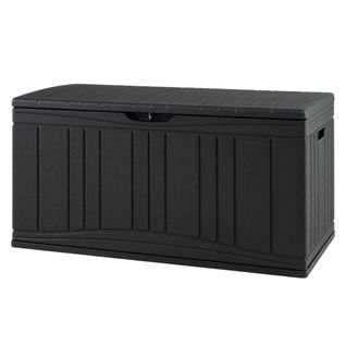 Coffre De Rangement Pour Patio Boîte De Rangement 300l Hdpe Avec Couvercle Verrouillable Noir