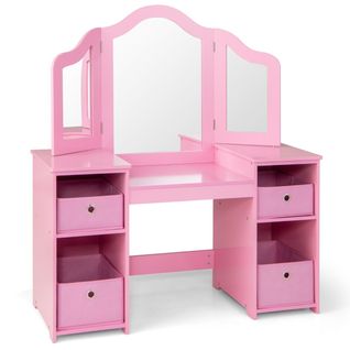 Coiffeuse Pour Enfants Design Amovible 2 En 1 Avec Coiffeuse Et Bureau Coiffeuse De Maquillage