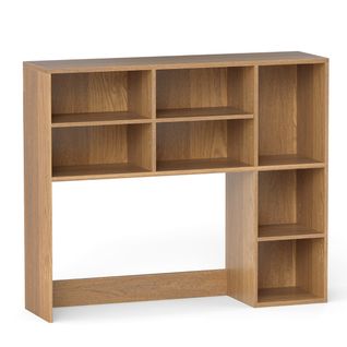 Étagère De Bureau Bibliothèque De Table Avec 3 Étagères Réglables Et Compartiment Naturel