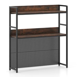 Étagère De Bureau Console De Bureau à 2 Niveaux Polyvalente Industriel 94x27x103 Cm Brun Rustique