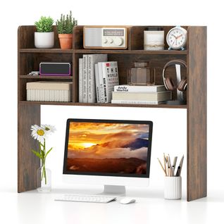 Étagère De Bureau Organisateur De Bureau à 3 Niveaux Pour Ordinateur 94x24x85cm Brun Rustique
