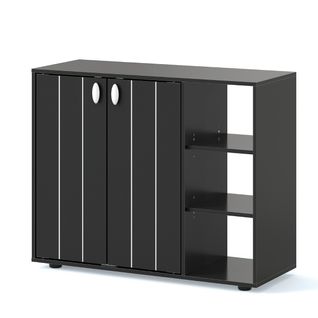 Meuble à Chaussures Range-chaussures à 3 Niveaux Avec Étagères Réglables 80 X 31 X 64,5cm Noir