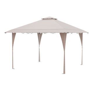 Tonnelle De Jardin Toit Aéré 3,95x3,95m Tente Réception Instantané Avec 8 Trous De Drainage Kaki