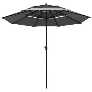 Parasol Auto-inclinable 3m à 3 Niveaux Avec Double Ventilation Fonctionnement Avec Manivelle