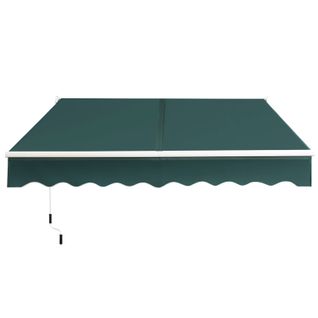 Store Banne Auvent Rétractable Manuel 245x200cm Angle Ajustable Pour Balcon/jardin Vert