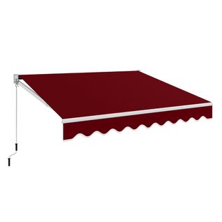 Store Banne Auvent Rétractable Manuel 295x250cm Angle Ajustable Pour Balcon/jardin Rouge