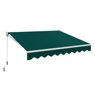 Store Banne Auvent Rétractable Manuel 295x250cm Angle Ajustable Pour Balcon/jardin Vert