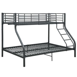 Lit Superposé - Lit Enfant Sans Matelas Noir 140x200 Cm/90x200 Cm
