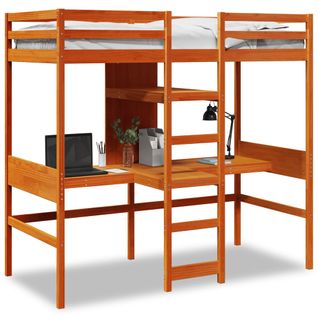 Lit Mezzanine - Lit Enfant Sans Matelas 80x200cm Bois De Pin Massif