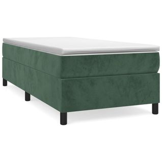 Lit Double Lit Adulte - Cadre De Lit Sans Matelas Vert Foncé 100x200 Cm Velours E717
