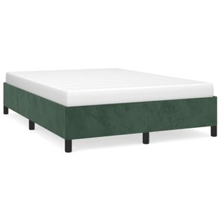 Lit Double Lit Adulte - Cadre De Lit Sans Matelas Vert Foncé 140x190 Cm Velours E721