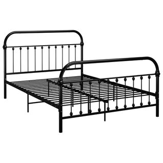 Lit Double Lit Adulte - Cadre De Lit Sans Matelas Noir Métal 120x200 Cm E672