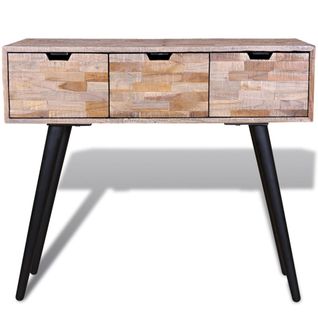 Table Console - Table D'entrée Avec 3 Tiroirs Bois De Teck Recyclé