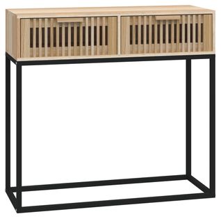 Table Console - Table D'entrée 80x30x75 Cm Bois D'ingénierie Et Fer
