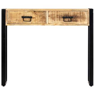 Table Console - Table D'entrée 90 X 30 X 75 Cm Bois De Manguier Massif