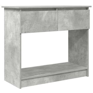 Table Console - Table D'entrée Avec Tiroirs Gris Béton 85,5x38,5x74,5 Cm