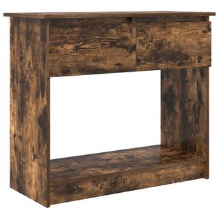 Table Console - Table D'entrée Avec Tiroirs Chêne Fumé 85,5x38,5x74,5 Cm