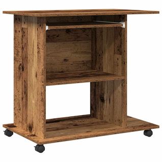 Bureau D'ordinateur - Bureau Droit Vieux Bois 80x50x75 Cm Bois D'ingénierie