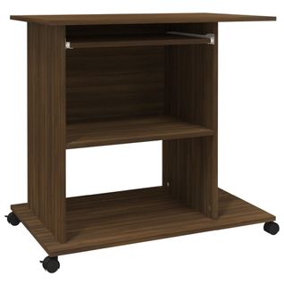 Bureau D'ordinateur - Bureau Droit Chêne Marron 80x50x75 Cm Bois D'ingénierie