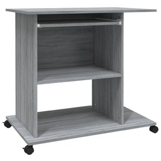 Bureau D'ordinateur - Bureau Droit Sonoma Gris 80x50x75 Cm Bois D'ingénierie