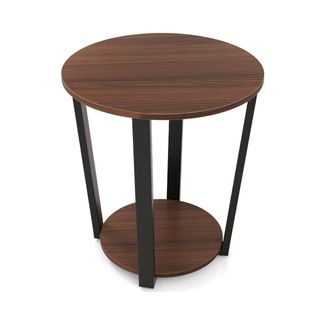 Table D'appoint Bout De Canapé à 2 Niveaux En Bois Cadre En Métal Utilisation Polyvalente