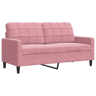 Canapé à 2 Places - Canapé Fixe - Canapé Droit Rose 140 Cm Velours