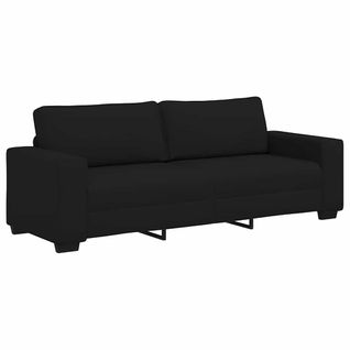 Canapé à 3 Places - Canapé Fixe - Canapé Droit Noir 180 Cm Tissu