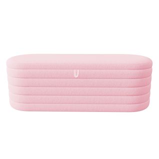 Banc De Rangement 120x40x40 Cm - En Tissu Peluche - Rose
