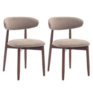 Lot De 2 Chaises De Salle à Manger, Assise En Mousse Haute Densité, Dossier Ergonomique, Marron