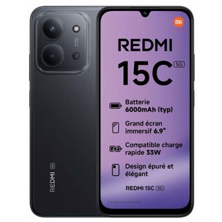 Redmi 15 5g 17,5 Cm (6.9") Double Sim Hybride USB Type-c 8 Go 256 Go 7000 Mah Noir
