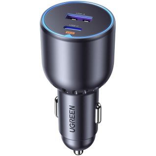 Chargeur Voiture - 1 USB-c + 1 USB-a - 63w - Gris