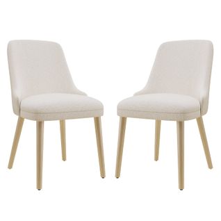Lot De 2 Chaises Salle à Manger Dossier Haut, Style Vintage Chic, Assise Confortable, Beige