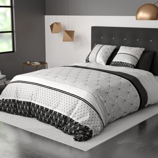 Housse De Couette Et Taie D'oreiller 100% Coton 57 Fils Casta Taille 240x260 Cm